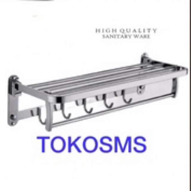 rak handuk 5 barus stainless lipat 2 susun towel bar stainlis gantungan handuk baju