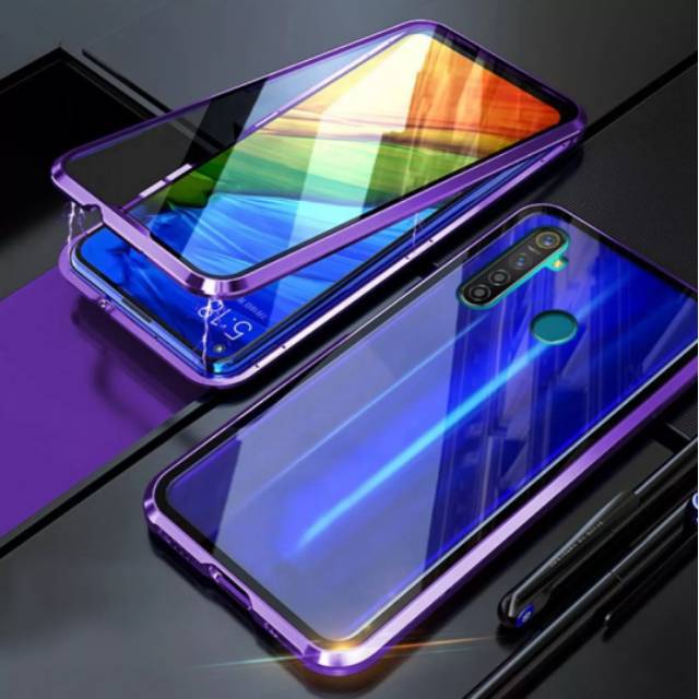 Case Realme 5 Pro Casing Realme 5 Pro Premium Magnetic Double Glass Realme 5 Pro