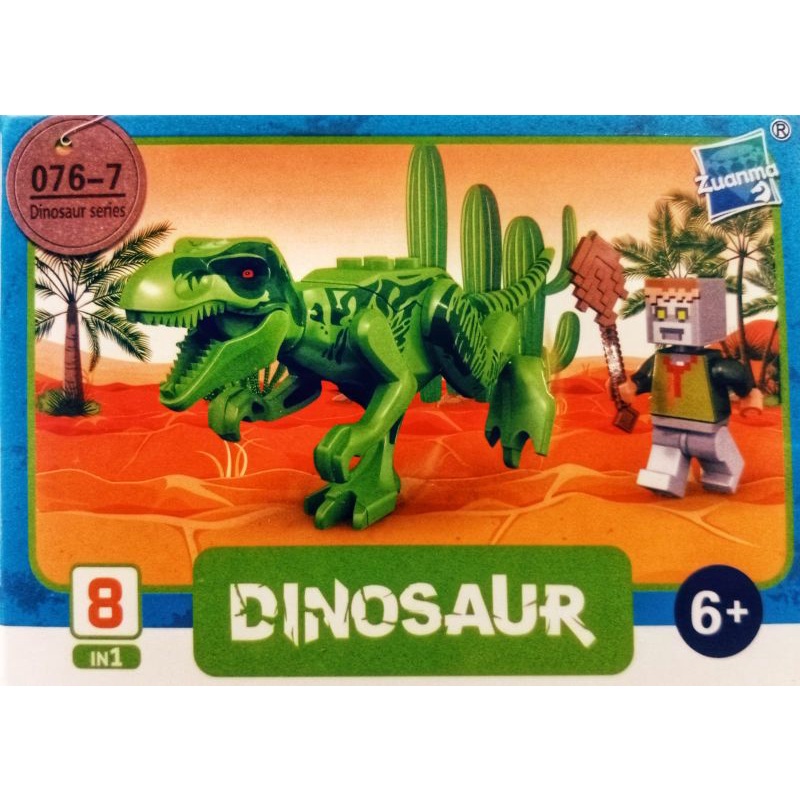 mainan anak lego mine craft world minicraft SATU PAKET ISI 3 KARAKTER FIGURE LQS 62101 mini craft minifigure block mini figure bricks dunia kotak square marvel naruto ninjago justice league avengers robot rangers dinosaurus tentara army soldier-Minecraft Dino 076-7