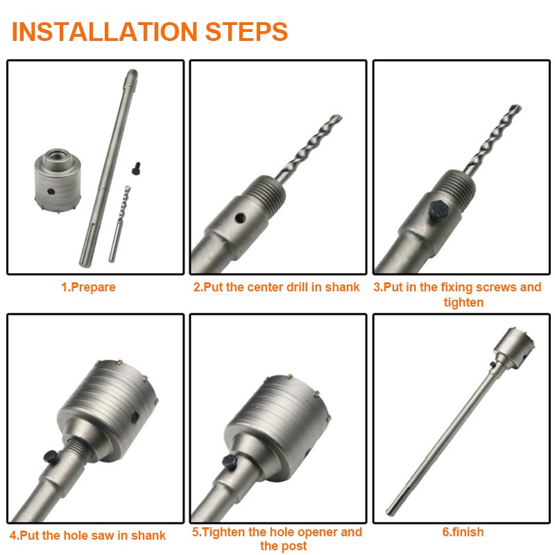 Mata Bor  Hole Saw  Lubang Tembok Beton Hole Saw Hollow Core  Hole Saw Pelubang Beton Tembok Pipa SDS plus