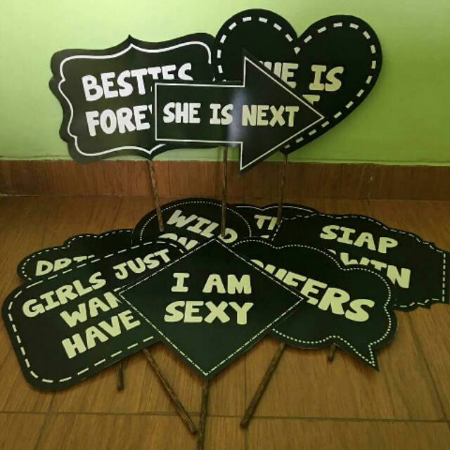 Props Nikahan Pernikahan Wedding Ulang Tahun Arisan Bridal Shower Photobooth Custom Unik