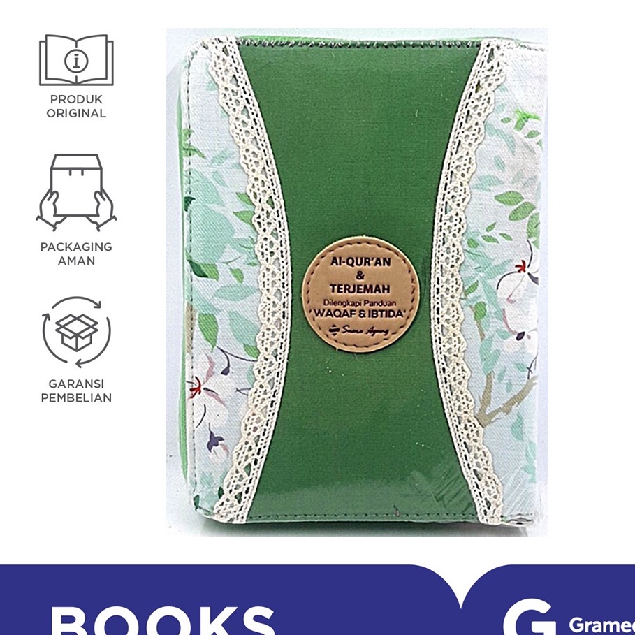 Al Quran Terjemah Waqaf & Ibtida Resleting Kain A6 S Agung