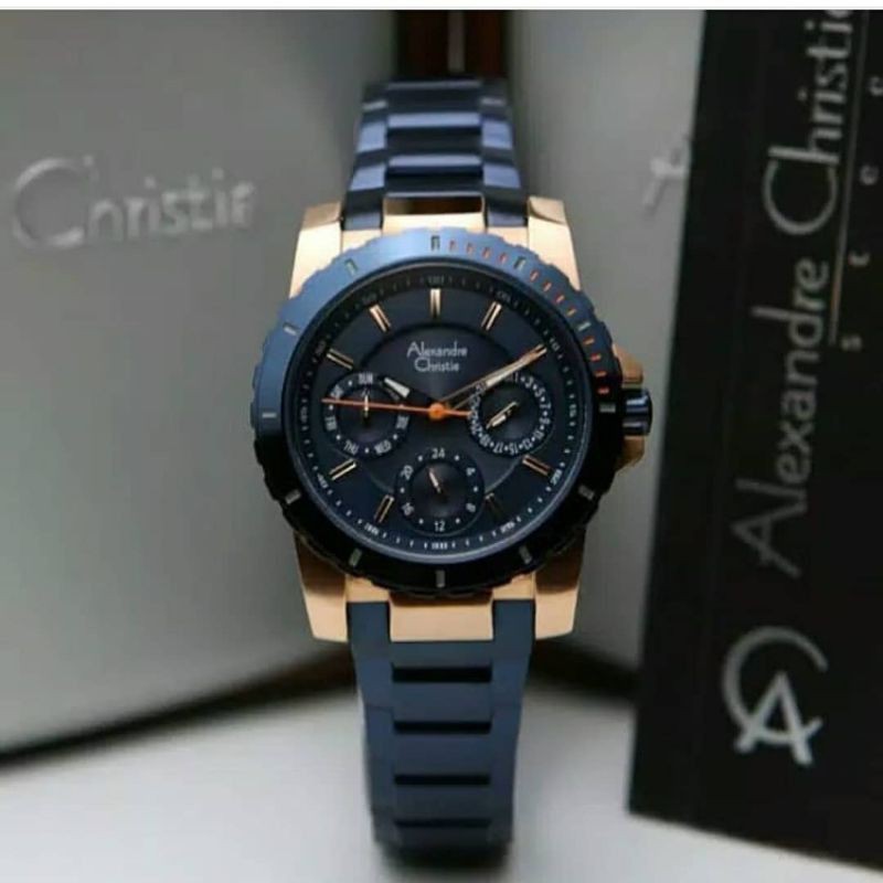 JAM TANGAN CEWEK / WANITA ALEXANDRE CHRISTIE AC 6141 BLUE ROSEGOLD