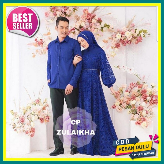 Couple Terbaru Seply Hits 51 Mushroom Lilac/Gamis/Koko Baju Kondangan Couple Jumbo Terbaru Kekinian 