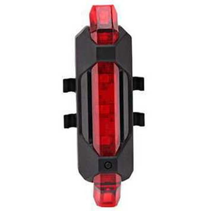 Defensor Lampu Sepeda 5 LED Taillight Rechargeable MERAH -SN52