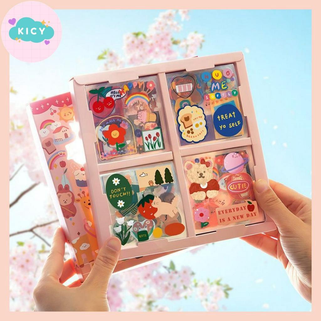 

[KICY] 1 Lembar Stiker Deco HAPPY CYCLE Stiker Lucu Stiker Aesthetic Scrapbook Journal Kit NOtebook DIY Bujo Kit