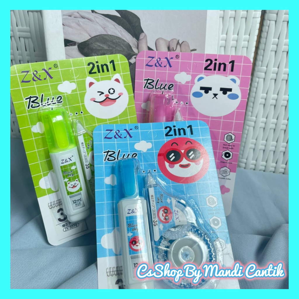 

Tipe-Ex Dan Correction Tape 2 In 1 Gambar Animal Lucu Bisa COD