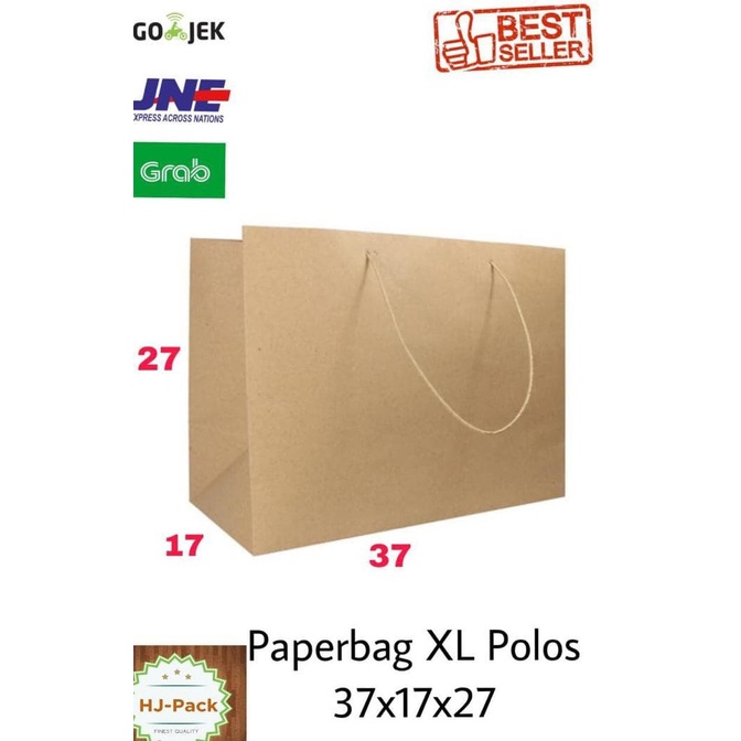 

(TERLARIS) Paperbag Jumbo Xl 36X17X27 Polos Tas Kertas Goodie Bag Besar Shopping
