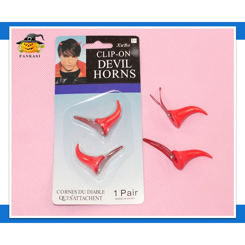 HPRD  jepit rambut red devil horn tanduk iblis merah hairclip hairpin halloween