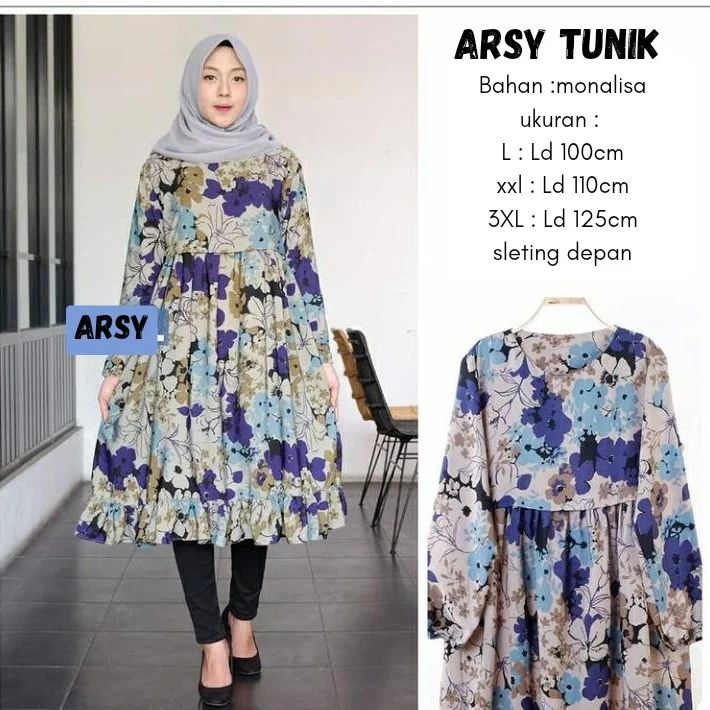 Diskon//Tunik Wanita Arsy Tunik Bahan Monalisa Premium Tunik Wanita Dewasa Terbaru Tahun 2022 Tunik 