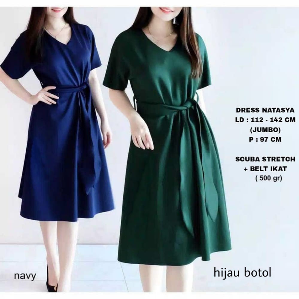 (BAHAN TEBAL) CATHERINE - DRESS NATASYA / DRESS SCUBA TEBAL / DRESS