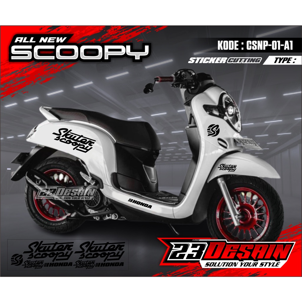 (COD) Cutting Sticker SKUTER SCOOPY Satu Set - Aksesoris Stiker Striping Motor Honda Scoopy 2010-202