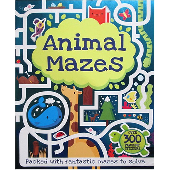 

BUKU STIKER ANAK - ANIMAL MAZES - 300 PAWSOME STICKERS & PRESS-OUTS