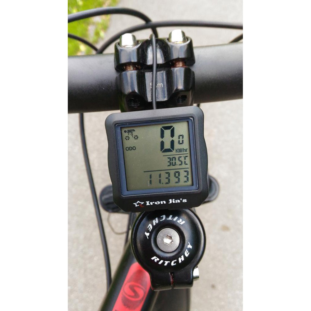 BISA COD Inbike Speedometer Sepeda 14 Function LCD Display Bicycle - Black/Blue