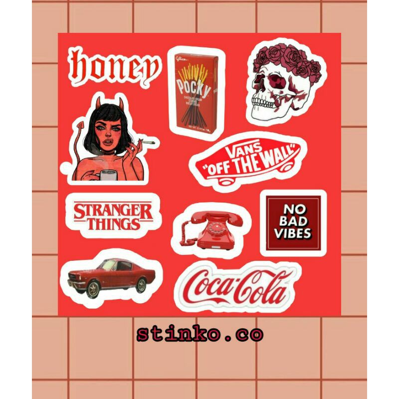 

[30PCS] STICKER STIKER RED/MERAH AESTETHIC UNTUK LEMARI/PINTU/LAPTOP/SCRAPBOOK/DIARY