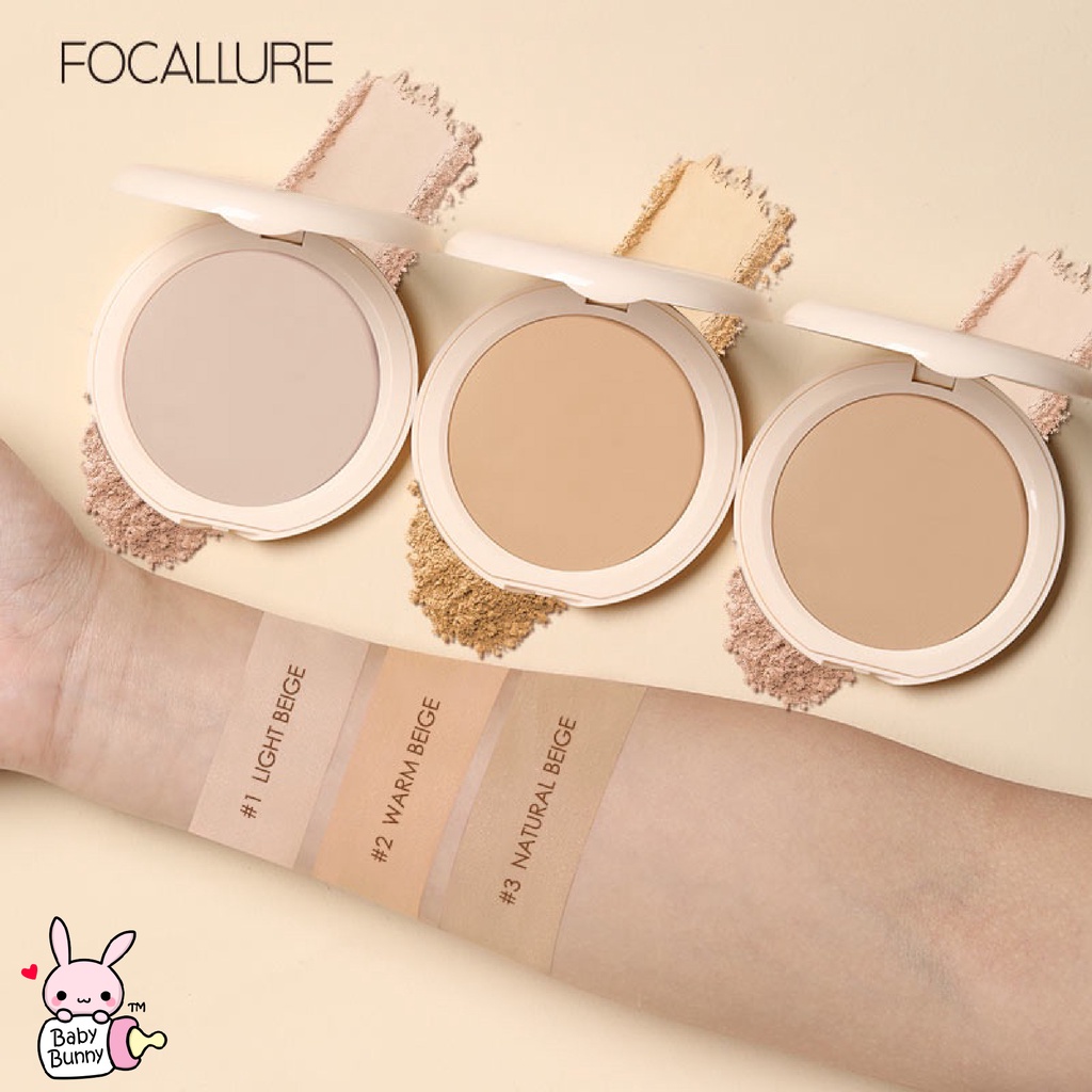 ❤ BELIA ❤ FOCALLURE Two Way Cake Pressed Powder | Oil-Control Bedak Padat Fine Power FA155 | BPOM