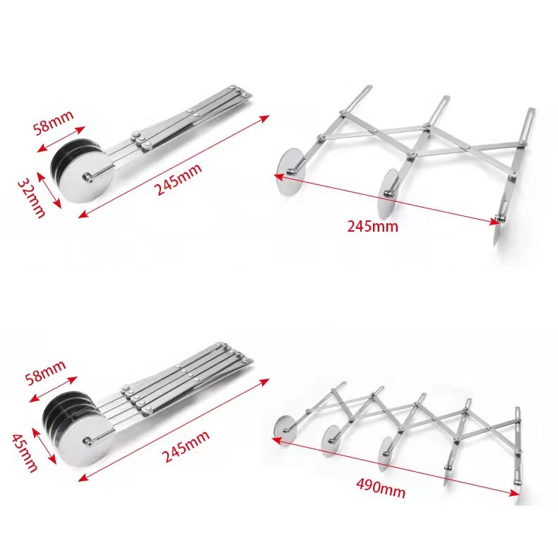 Pemotong Adonan Cake Kue Roti Pizza Pastry Cutter 3 / 5 Wheels Dough