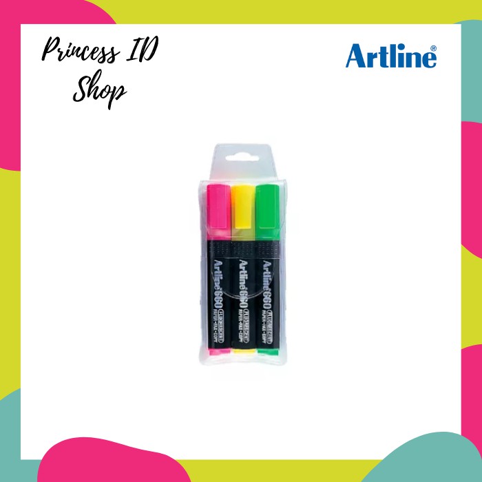 

STABILO SPIDOL HIGHLIGHTER MARKER ARTLINE EK-660 SET 3 WARNA