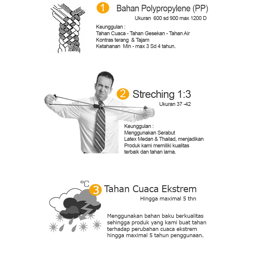Tali Bagasi Motor Elastis 1M - 8mm Anti Karat