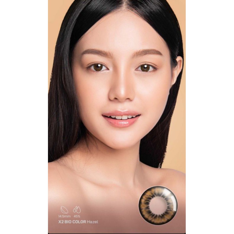 SOFTLENS X2 BIO COLOR NORMAL &amp; MINUS BY EXOTICON 14.5MM / GREY &amp; HAZEL / Soflen Softlen Softlens