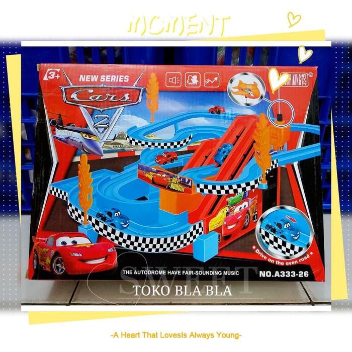 cars lightning mcqueen race track playset