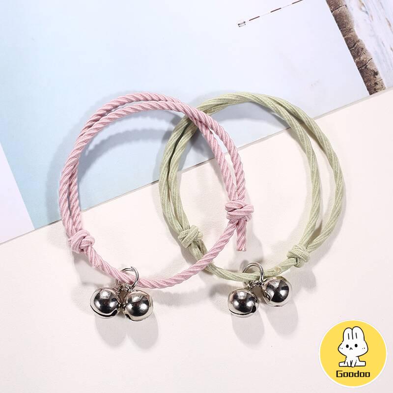 2 PC Korea Wanita Lonceng Adjustable Gelang Pasangan Pacar Hadiah Ulang Tahun -Doo