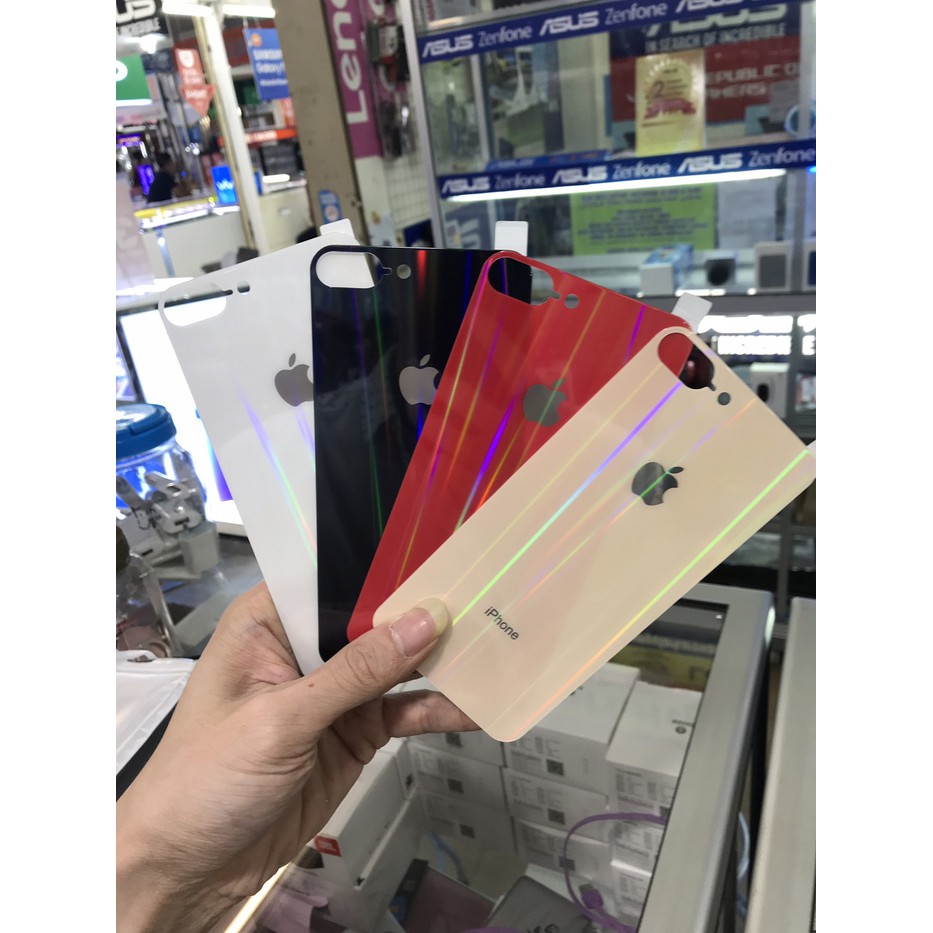 Tempered glass aurora screen protector belakang for iphone 7 plus