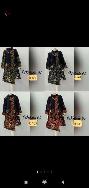 Tunik Batik Gempi Melati Motiv Bunga Bahan Katun Primisima Unggul Jaya Ukuran All Size Ld 105 Cm
