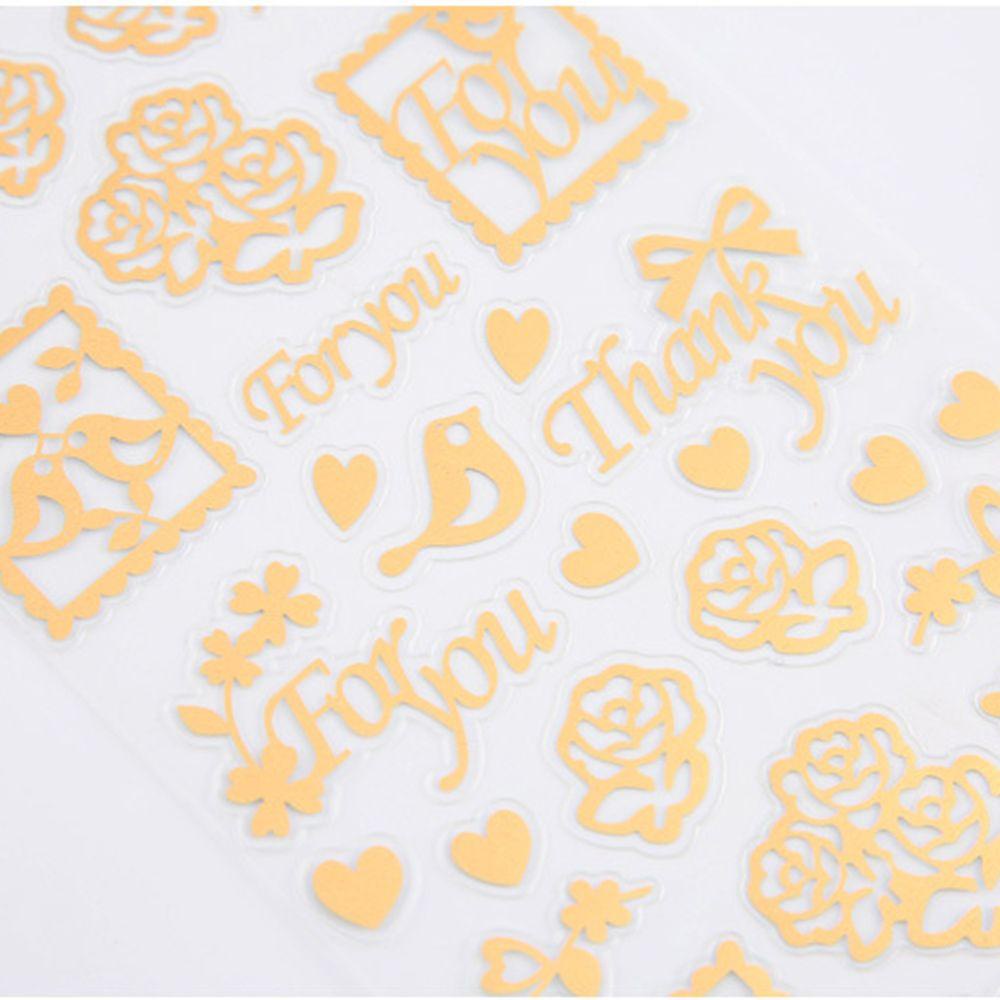 Rebuy Bronzing Gold Stiker Kartun Perekat Diri Scrapbooking Hand Akun Harian Dekoratif Alat Tulis Stiker