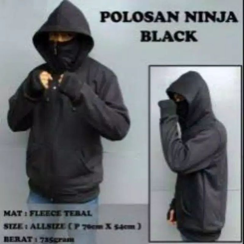 jaket pria wanita hoodie ninja basic premium