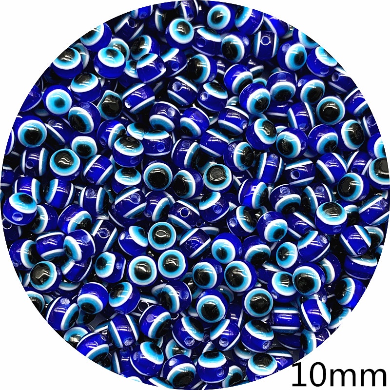 6mm/8mm/10mm blue round evil eyeball beads for making DIY jewelry accessories