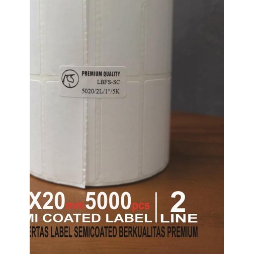 

☺ Label Bare 50 X 20 2Line Kertas Stiker Label SemiCoated 50x20mm ➳