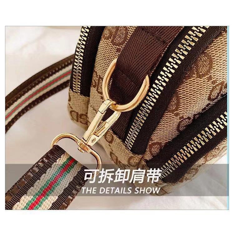 BJ61232 (TALI POLOS CEK VIDEO) - BROWN/PINK - TAS WANITA FASHION IMPORT MODIS ELEGAN TERMURAH TERLARIS TERBARU BAGSTORE JAKARTA TAS BATAM ZC1232
