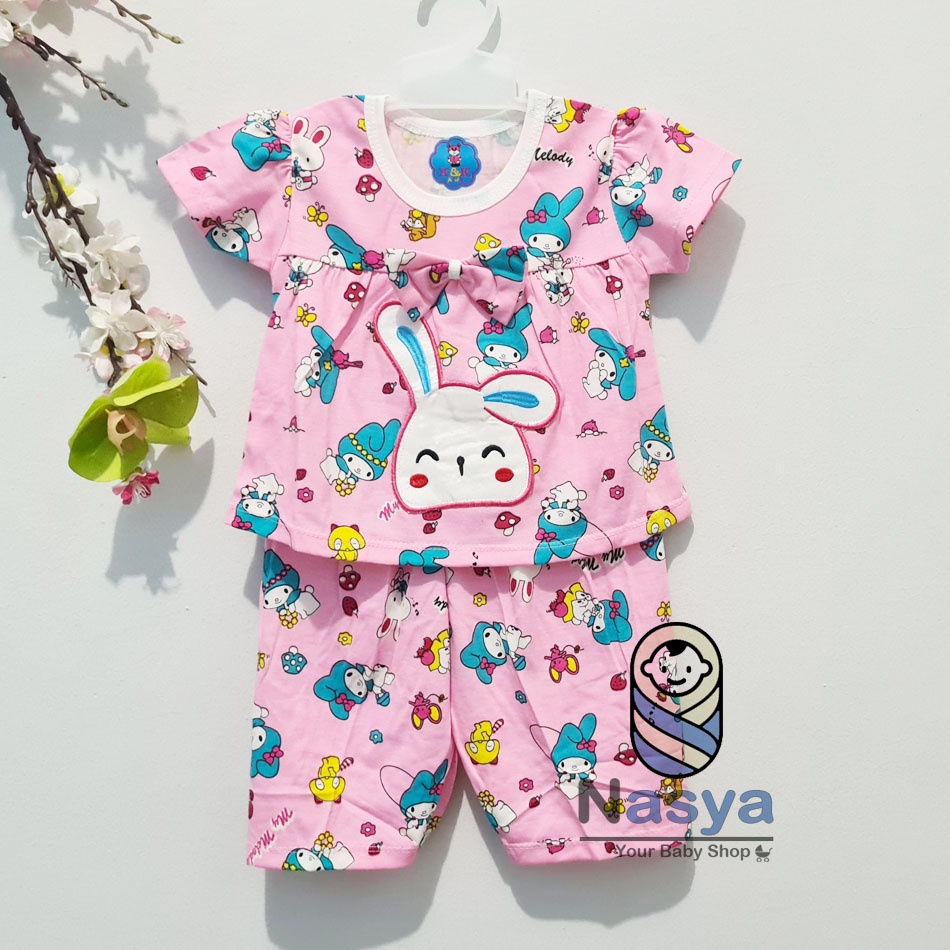 [KK-020] SETELAN BAJU BAYI ANAK PEREMPUAN USIA 3-12 BULAN GAMBAR CARTOON