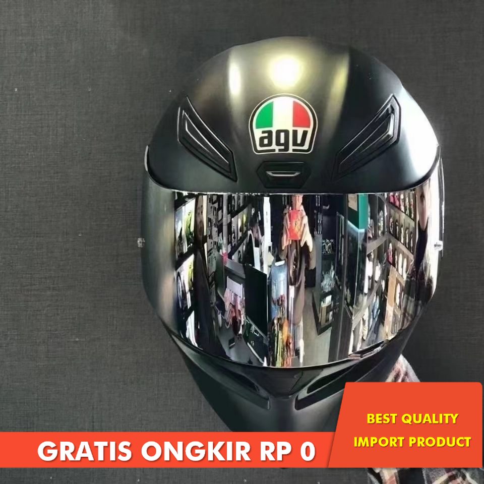 Helm Motor Pria Wanita Kaca Ink Centro Full Face AGV K1 K3svsmall Turtle Cerah Hitam Matte Hitam Emp