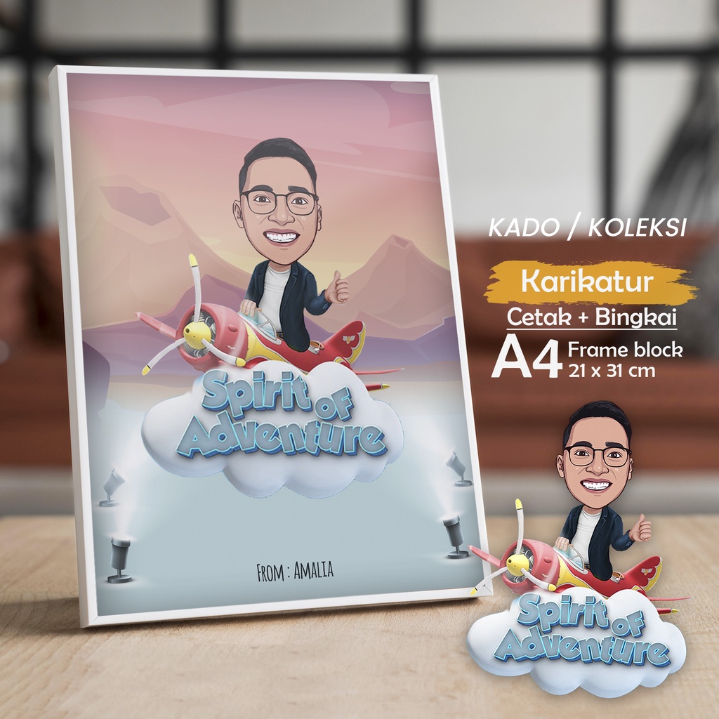 Karikatur Custom Foto Wajah Selfi Kado Perpisahan Lucu | KARIKATUR Pernikahan Wisuda Keluarga Sketsa