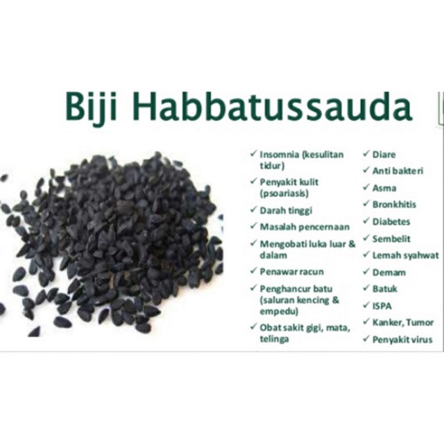 Jintan Hitam Biji Habatussauda Black Seed Grade A 100gr Shopee Indonesia