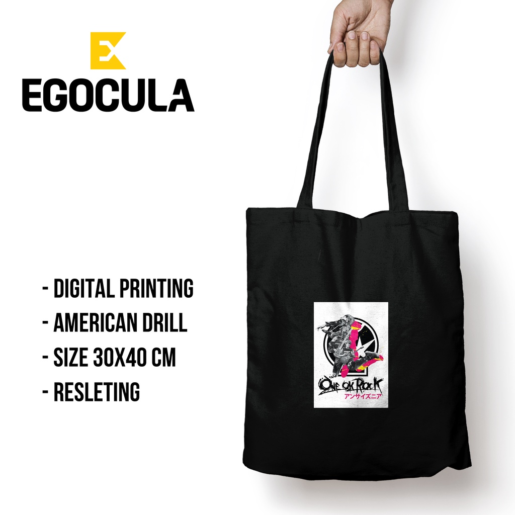 ONE OK ROCK Totebag Band Musik Tas Sekolah Kuliah Jinjing Pria Wanita Kekinian Desain Aesthetic