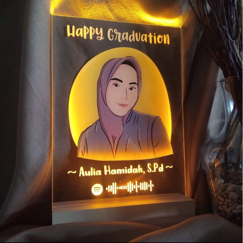 Akrilik Custom Gift Kado Ultah Wisuda | Lampu Tidur | Hampers premium | Acrylic Plaque Spotify
