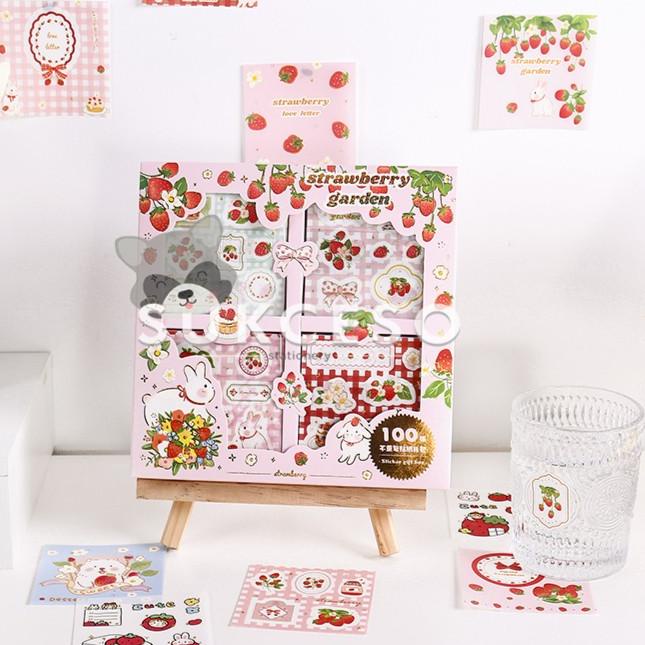 

(BISA COD) Strawberry Garden Deco Stickers Collection Box Set / Sticker Lucu HEMAT Kode 1151