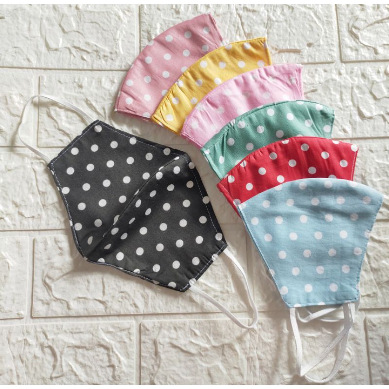 Masker Kain Katun Polka EARLOOP