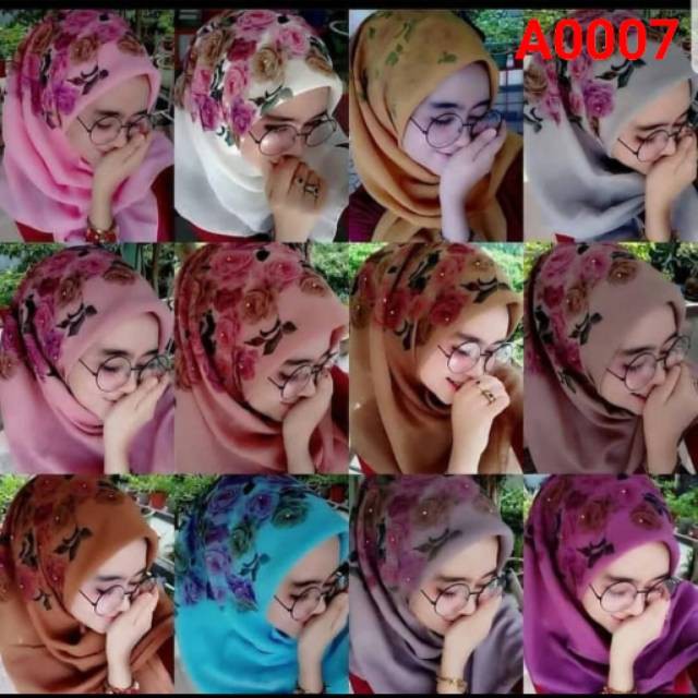 DC A ( A0007 ) KERUDUNG BELLA SQUARE / HIJAB / JILBAB BELLA PRINTING SEGI EMPAT, TIDAK BISA MEMILIH