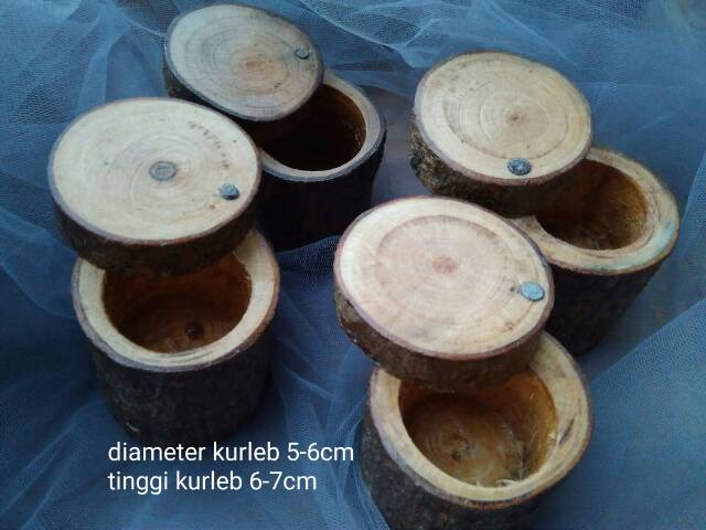 BC10 Tempat cincin kayu rustic Wood log