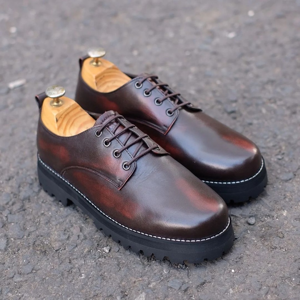 SEPATU KULIT - AZCOST FOOTWEAR - NEW BILSON BURGUNDY ORIGINAL