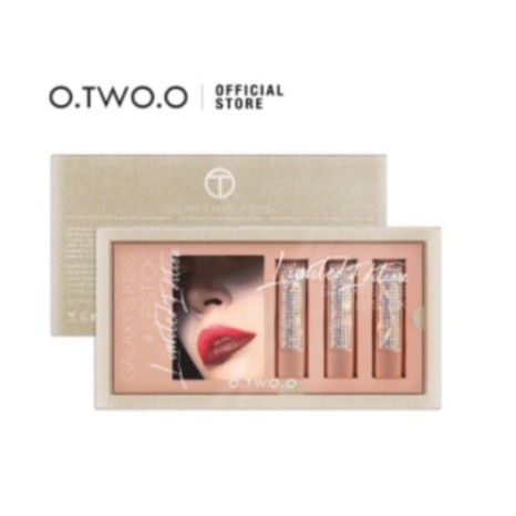 O Two O 3pcs Set Lipstick Matte Anti Air Tahan Lama HK LE 002