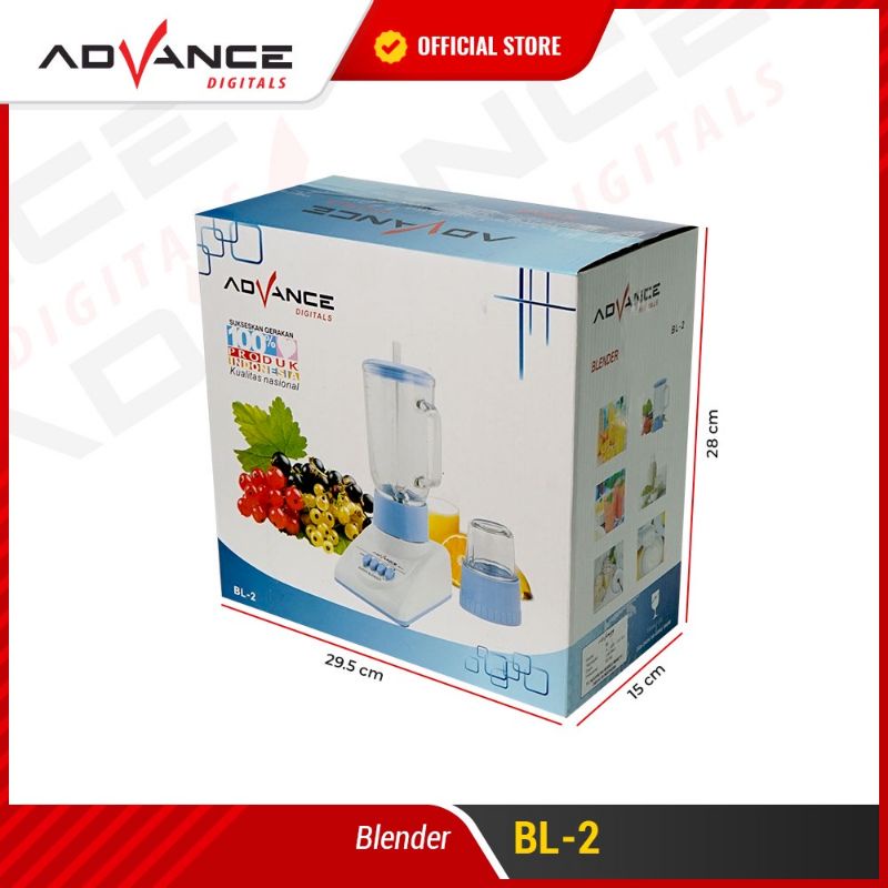 Blender Multifungsi Advance BL-2 Tabung Kaca 1.2 Liter Garansi Resmi Advance 1 tahun