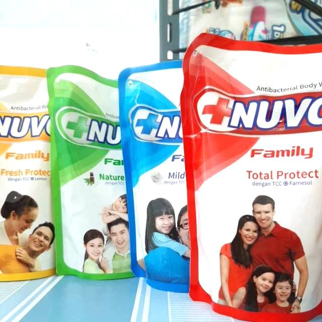 NUVO family 250mL ( cair) Sabun Mandi anti bacterial liquid refill isi ulang (no.187)