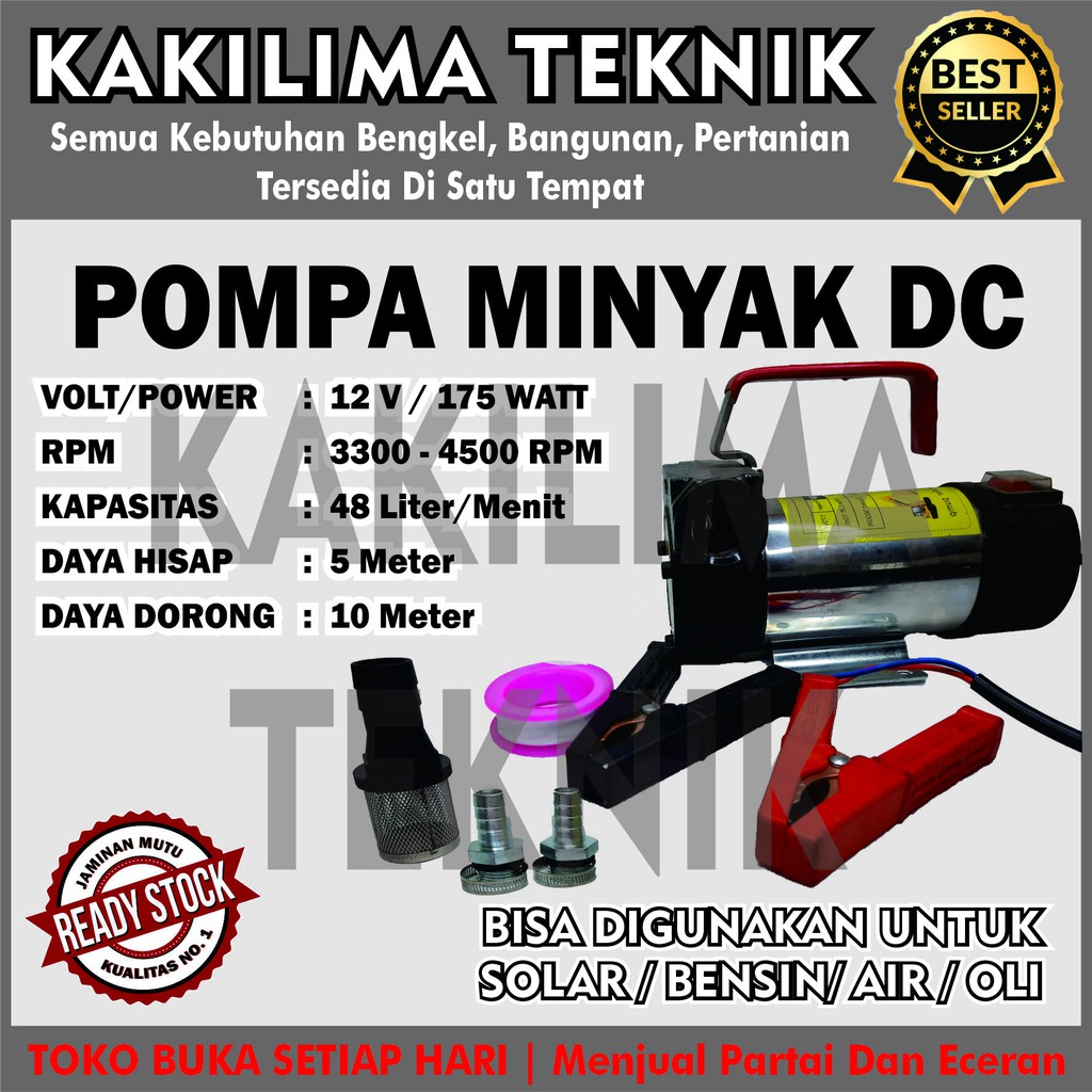 Pompa Minyak, Oli, Bensin, Solar/ pompa dc 12v/ pompa accu aki/ BBM Solar Pommini Pertamini