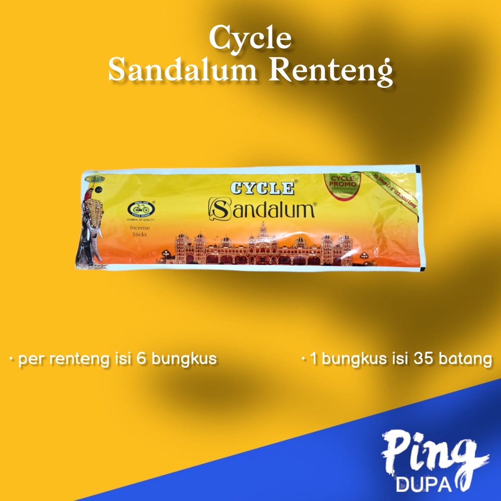 Per Renteng Dupa Cendana Sandalum Renteng By India Cycle Isi 6 Bungus Hio