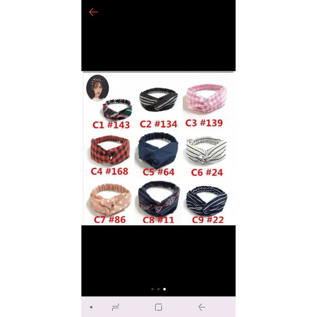 Bando Bandana Kain Motif Ala Korea Hairband Wanita Import Murah